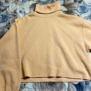 Cropped cream orange turtleneck sweater, size: small, brand: forever 21